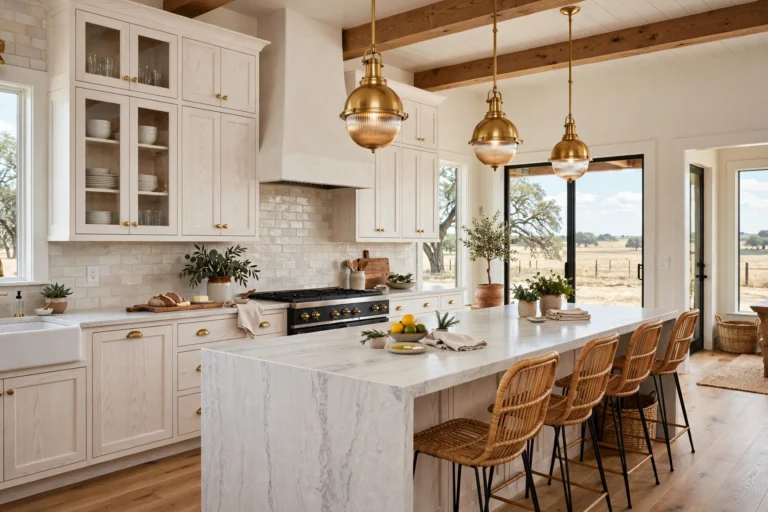 Modern white oak farmhouse kitchen remodel in Austin TX